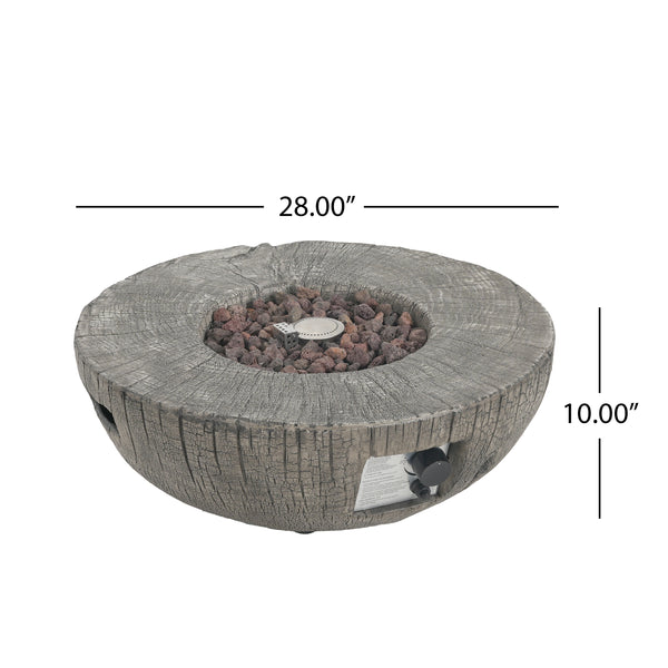 Gdf Studio Morvyn Outdoor Fire Pit & Side Table Set – 30 000 BTU Propane Fire Pit + 16x20" Tank Holder Light Grey