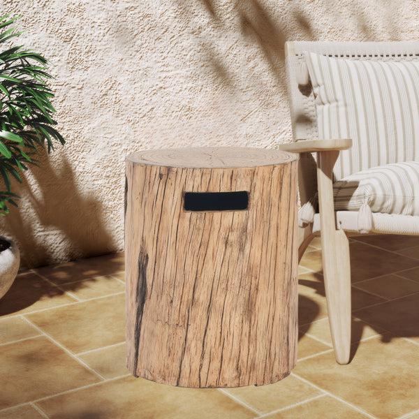 Gdf Studio Morvyn Outdoor Fire Pit & Side Table Set – 30 000BTU Propane Fire Pit + 16x20" Tank Holder Brown