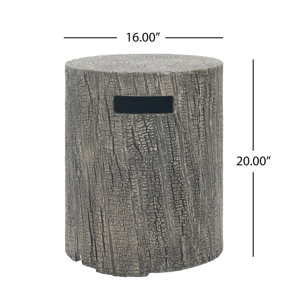 Gdf Studio Morvyn Outdoor Fire Pit & Side Table Set Light Grey