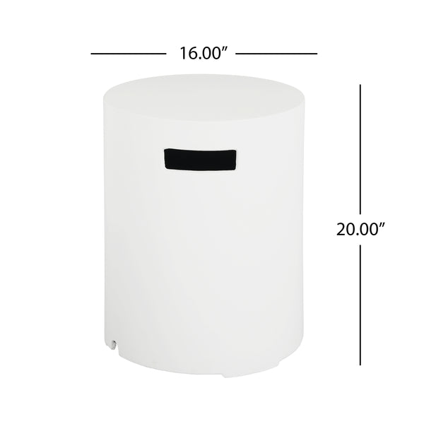 Gdf Studio Morvyn Outdoor Fire Pit & Side Tank Holder Set White