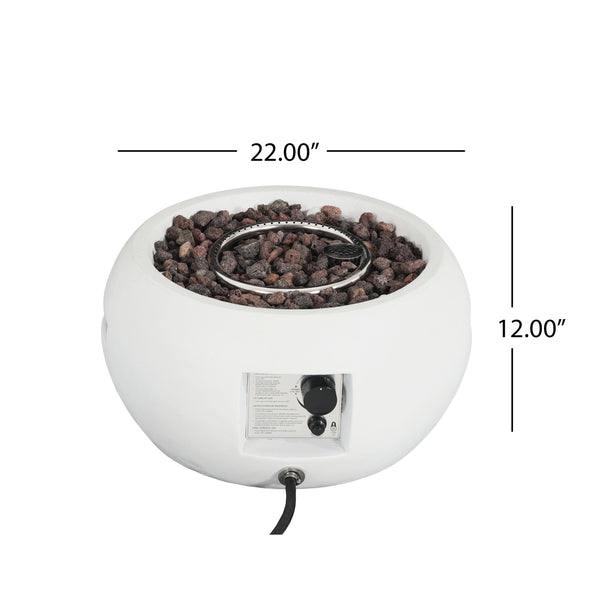Gdf Studio Morvyn Outdoor Fire Pit & Side Tank Holder Set White