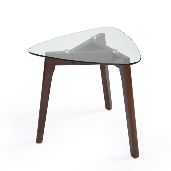 Gdf Studio Mosier Mid-Century Modern End Table With Glass Top