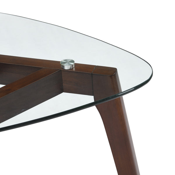 Gdf Studio Mosier Mid-Century Modern End Table With Glass Top