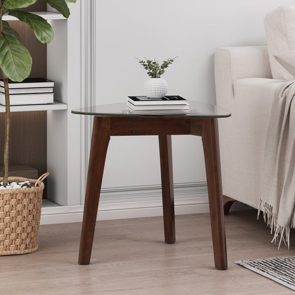 gdf studio Mosier Mid-Century Modern End Table with Glass Top