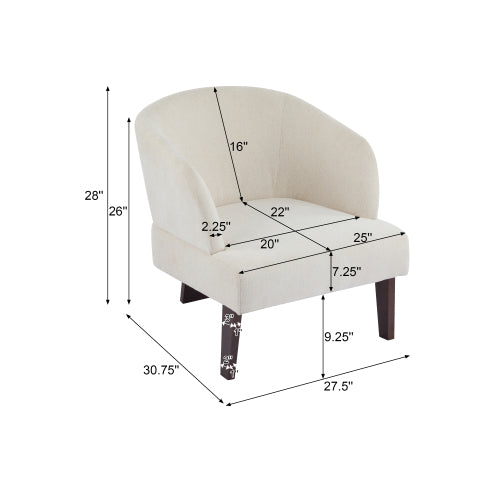 Gdf Studio ‌Mossly Modern Accent Chair With Round Back & Wooden Legs - Mid-Century Inspired Lounge Chair For Living Room Bedroom
