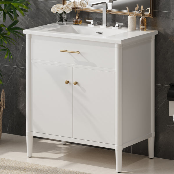 Gdf Studio MuKi 31" Bathroom Vanity With Sink Bathroom Cabinet With Soft Close Doors And Adjustable Shelf