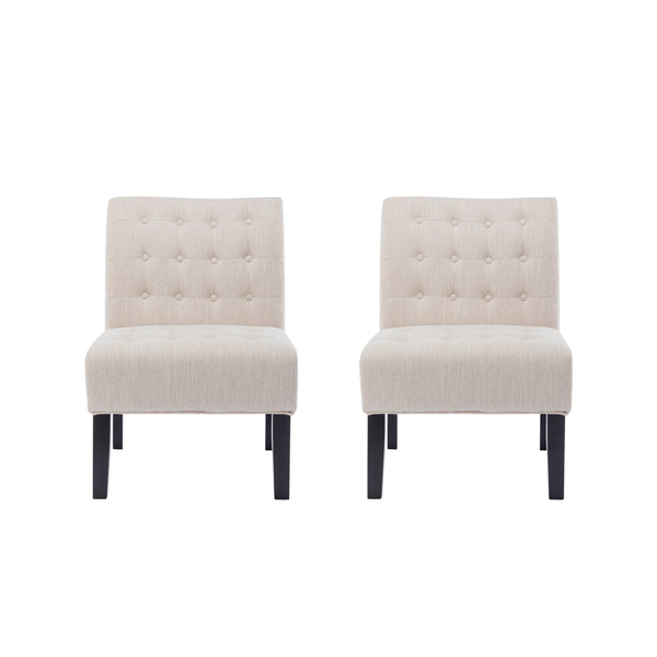 Gdf Studio Mulligan Contemporary Fabric Tufted Slipper Chairs Set Of 2