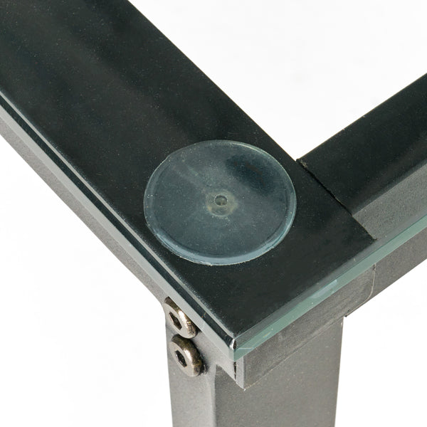 Gdf Studio Mumford Modern Rectangular Black Iron And Glass Computer Desk