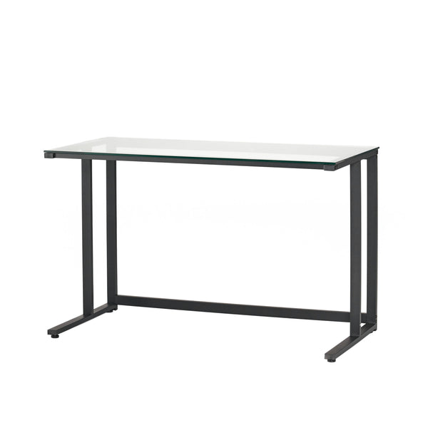 gdf studio Mumford Modern Rectangular Black Iron and Glass Computer Desk