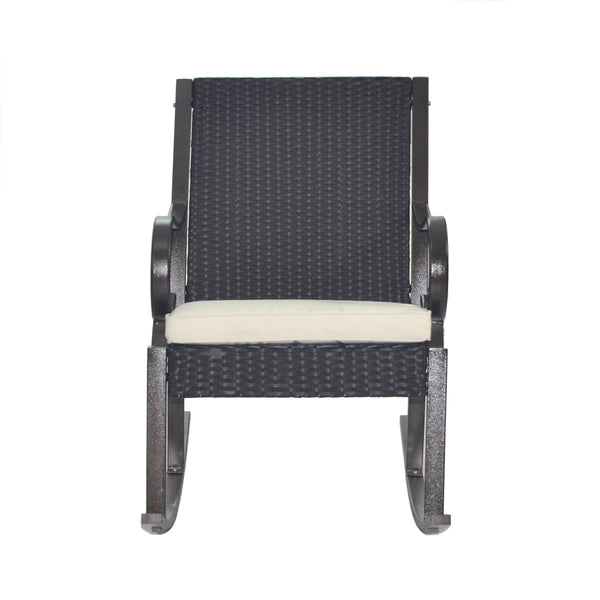 gdf studio Muriel Outdoor Wicker Rocking Chair with Cushion