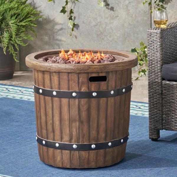 Gdf Studio Muriel Wine Barrel Propane Gas Fire Pit 40K BTU