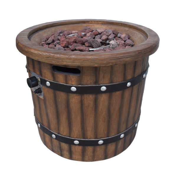 gdf studio Muriel Wine Barrel Propane Gas Fire Pit 40K BTU