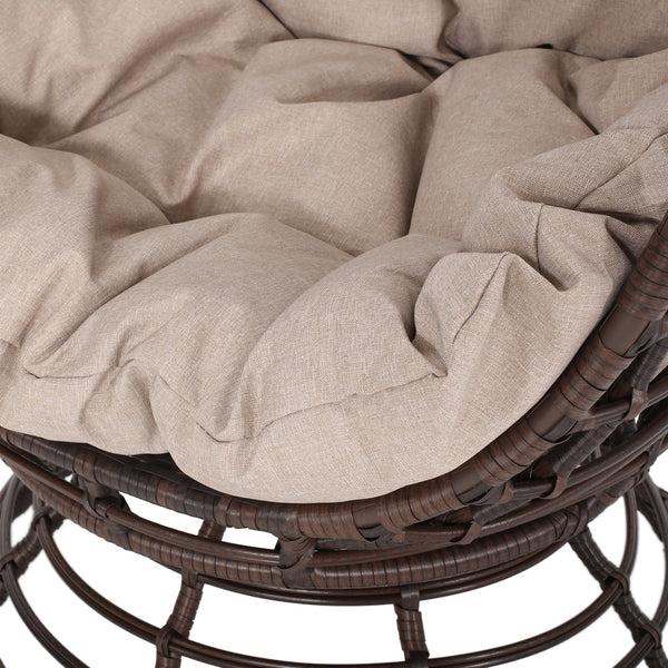 Gdf Studio Mylen Outdoor Freestanding Wicker Swivel Egg Chair