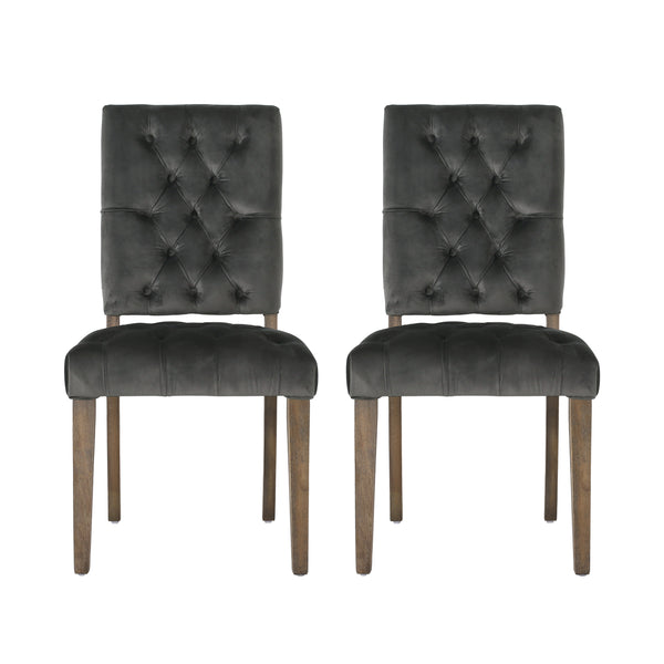 gdf studio Myrtle Contemporary Velvet Tufted Dining Chairs (Set of 2)