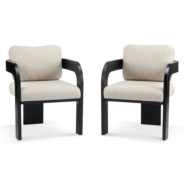 Gdf Studio Nanali 2-Pack Dining Chairs With Pillow Back Solid Wood Frame