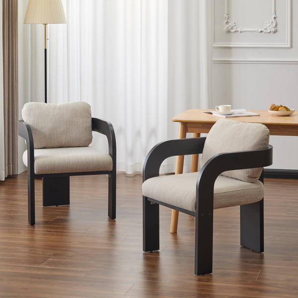 gdf studio Nanali 2-Pack Dining Chairs with Pillow Back Solid Wood Frame