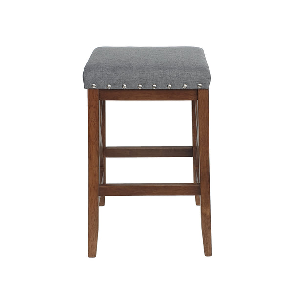 Gdf Studio Nancy Contemporary Farmhouse Upholstered Fabric Barstools (Set Of 2)