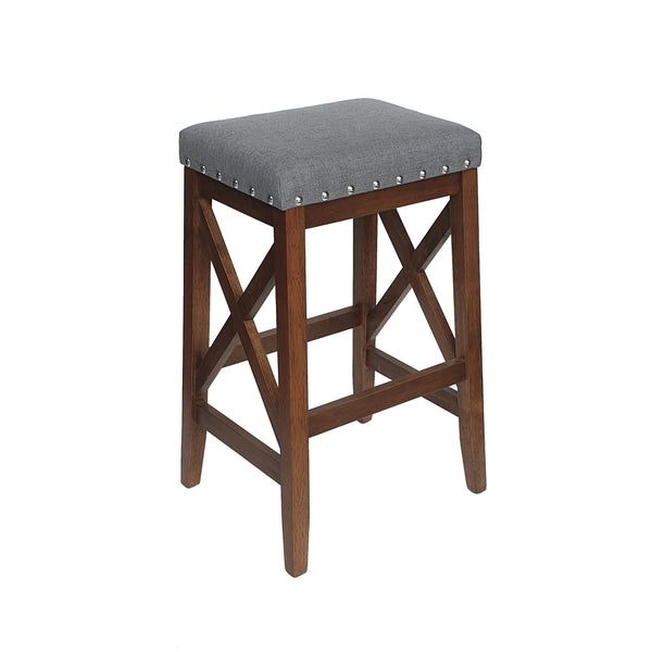 Gdf Studio Nancy Contemporary Farmhouse Upholstered Fabric Barstools (Set Of 2)