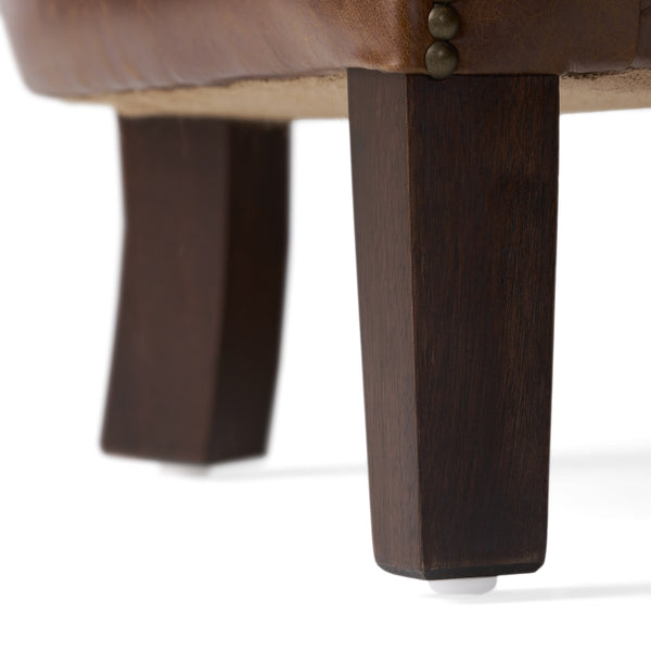 Gdf Studio Napier Brown Top Grain Leather Upholstered Club Chair With Nailhead Trim