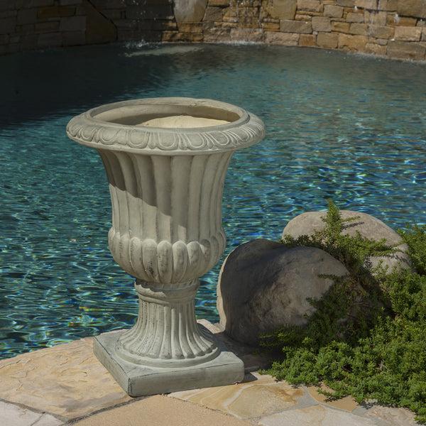 Gdf Studio Napoli Outdoor Roman Antique Green Stone Garden Urn Planter