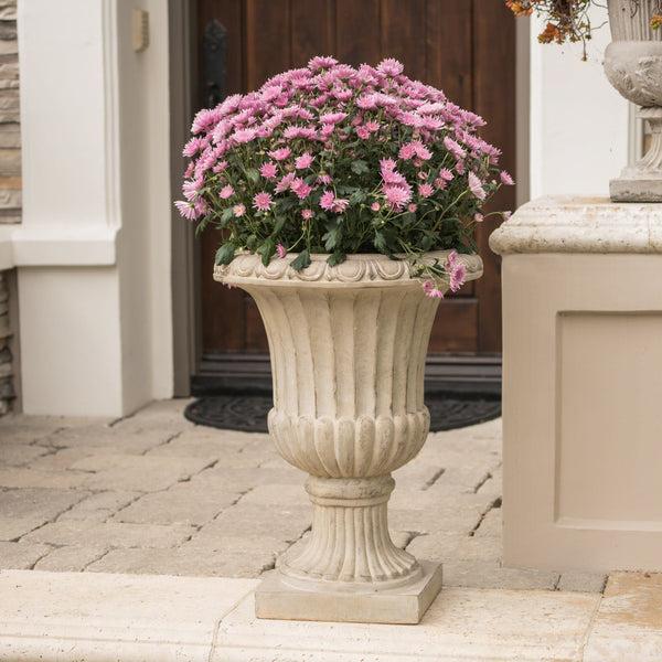 Gdf Studio Napoli Outdoor Roman Antique Green Stone Garden Urn Planter