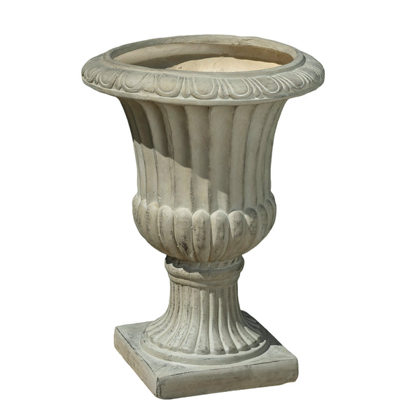 gdf studio Napoli Outdoor Roman Antique Green Stone Garden Urn Planter