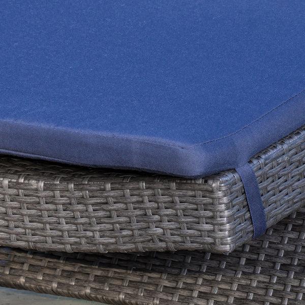 Gdf Studio Nassau Outdoor Grey Wicker Adjustable Chaise Lounge With Cushion (Set Of 2)