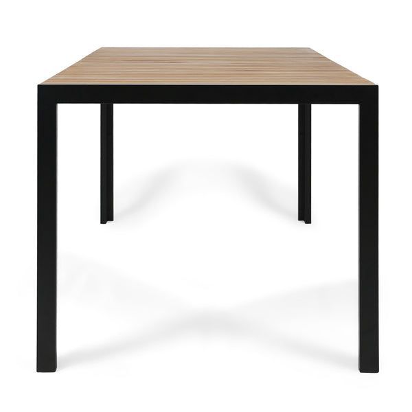 Gdf Studio Natalie Outdoor 6 Seater Wood And Iron Dining Set