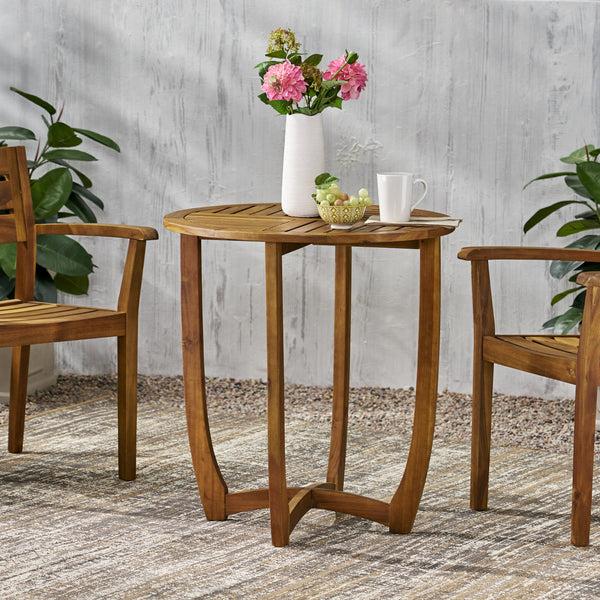 Gdf Studio Navarro Outdoor Acacia Wood Bistro Table Teak