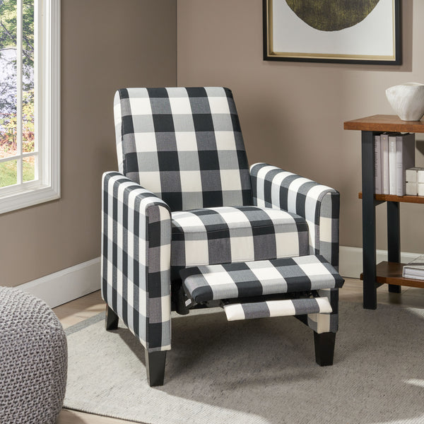 Gdf Studio Nayan Contemporary Fabric Upholstered Push Back Recliner