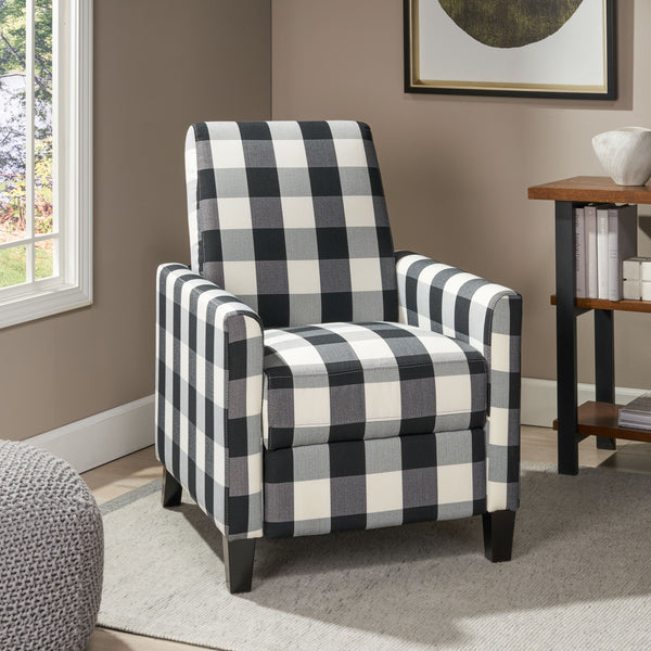 Gdf Studio Nayan Contemporary Fabric Upholstered Push Back Recliner