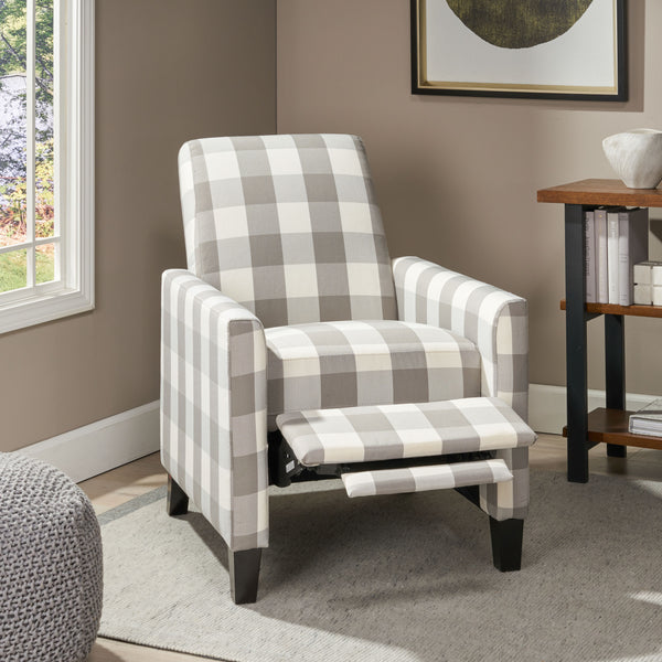 gdf studio Nayan Contemporary Fabric Upholstered Push Back Recliner