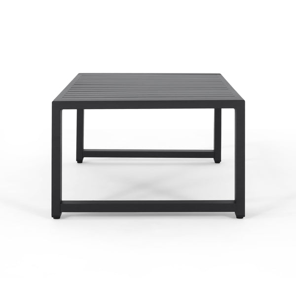 Gdf Studio Nealie Modern Outdoor 4-Piece Dark Gray Aluminum Chat Set With Cushions