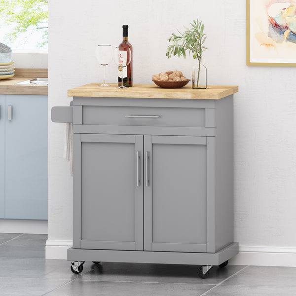 gdf studio Negley Contemporary Kitchen Cart with Wheels