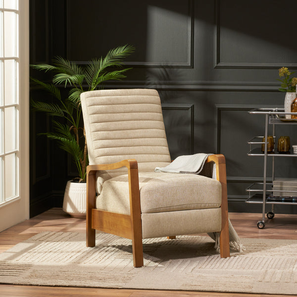 gdf studio Neihart Contemporary Fabric Channel Stitch Pushback Recliner