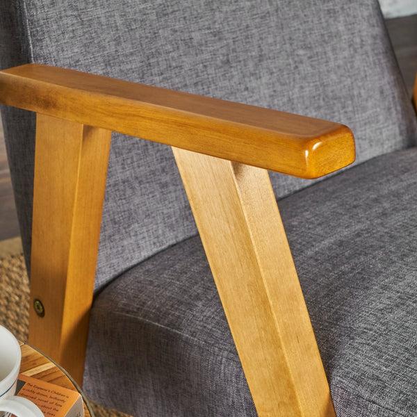 Gdf Studio Nero Mid Century Modern Fabric Rocking Chair