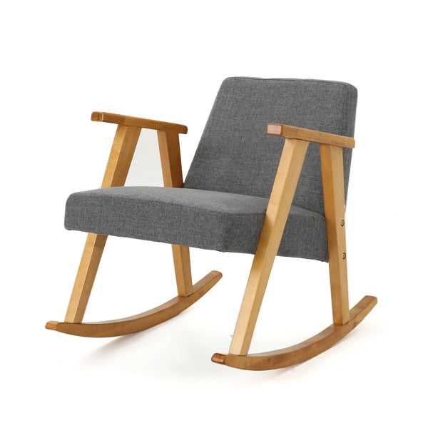gdf studio Nero Mid Century Modern Fabric Rocking Chair