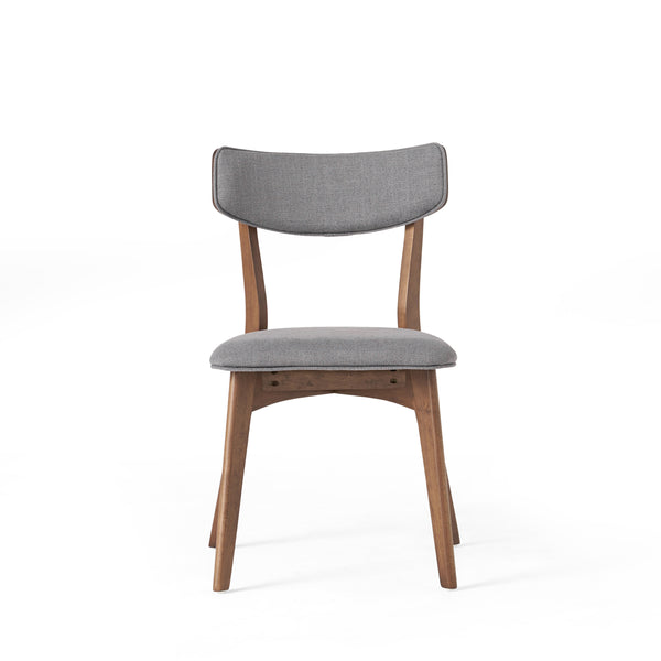 Gdf Studio Nerron Mid Century Finished 5 Piece Wood Dining Set With Fabric Chairs