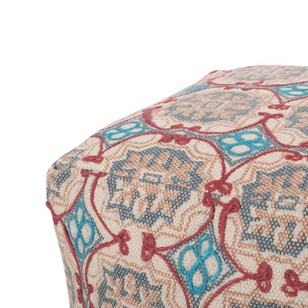 Gdf Studio Newalla Handcrafted Boho Fabric Cube Pouf