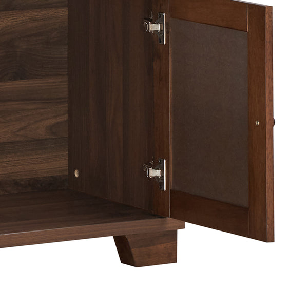 Gdf Studio Newell Farmhouse Wooden 4 Bottle Wine Cabinet Walnut And Dark Brown