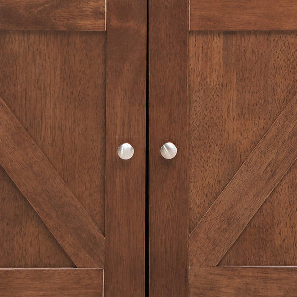 Gdf Studio Newell Farmhouse Wooden 4 Bottle Wine Cabinet Walnut And Dark Brown