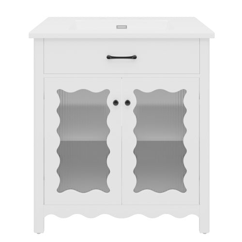 Gdf Studio ‌Nexail 31" Bathroom Vanity With Tempered Glass