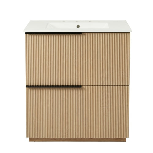 Gdf Studio ‌Nexrail 30" Bathroom Vanity With Ceramic Sink And Full-Extension Drawers