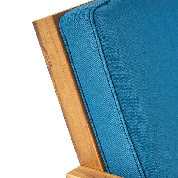 Gdf Studio Nick Outdoor 6 Seater Acacia Wood Extended Chat Set