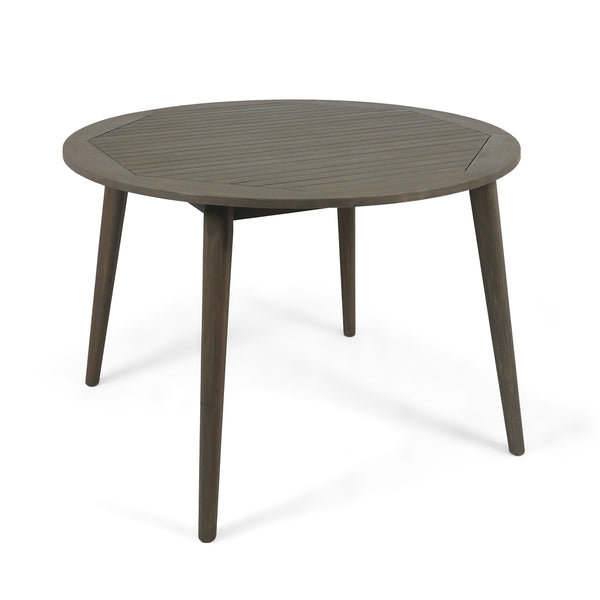 gdf studio Nick Outdoor Acacia Wood Round Dining Table