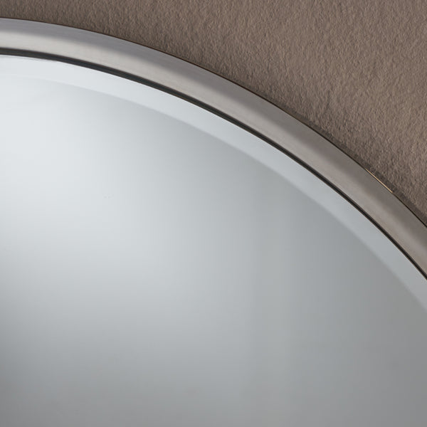 Gdf Studio Nicole Modern Glam Round Silver Stainless Steel Wall Mirror