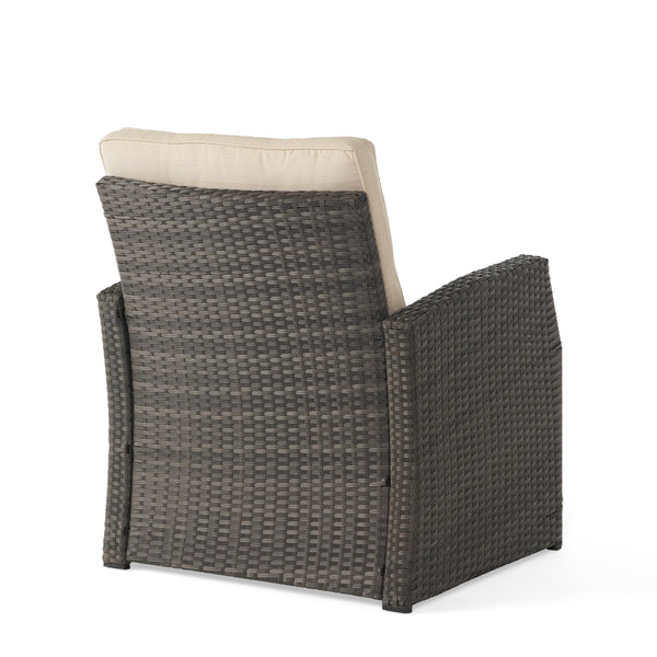 Gdf Studio Nikki Outdoor Wicker Club Chair With Cushions