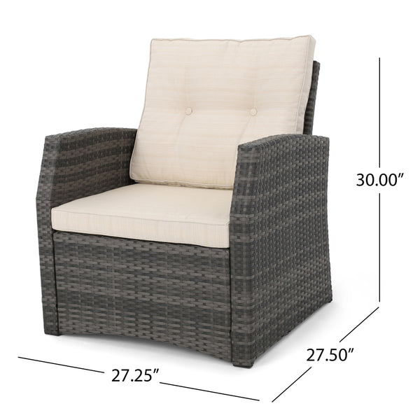 Gdf Studio Nikki Outdoor Wicker Club Chairs With Cushions Set Of 2