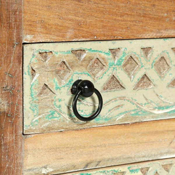 Gdf Studio Nita Boho Handcrafted Wooden 4 Drawer Chest Antique White