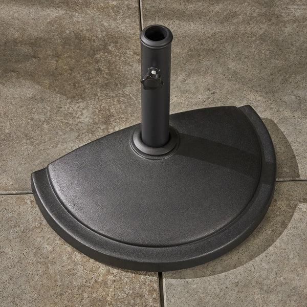 Gdf Studio Nixon Outdoor 25lb Concrete Half Round Umbrella Base